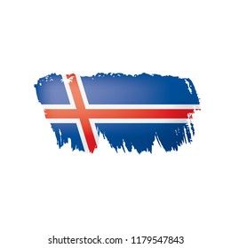 Iceland flag, vector illustration on a white background
