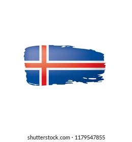 Iceland flag, vector illustration on a white background