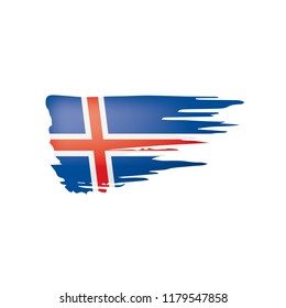 Iceland flag, vector illustration on a white background