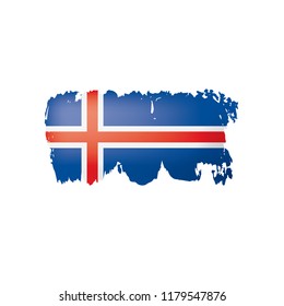 Iceland flag, vector illustration on a white background