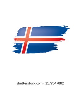 Iceland flag, vector illustration on a white background