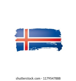 Iceland flag, vector illustration on a white background