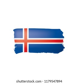 Iceland flag, vector illustration on a white background