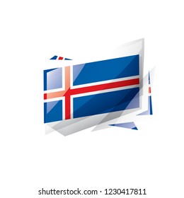 Iceland flag, vector illustration on a white background