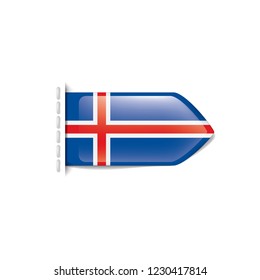 Iceland flag, vector illustration on a white background
