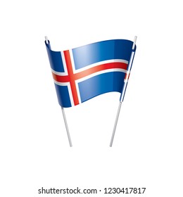 Iceland flag, vector illustration on a white background