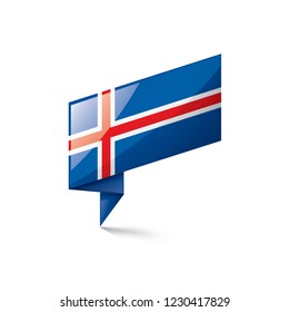 Iceland flag, vector illustration on a white background