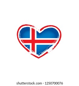 Iceland flag, vector illustration on a white background