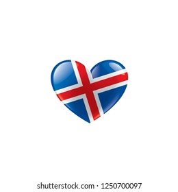 Iceland flag, vector illustration on a white background