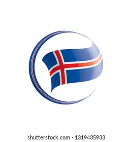 Iceland flag, vector illustration on a white background