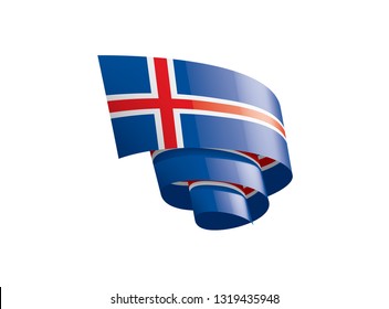 Iceland flag, vector illustration on a white background