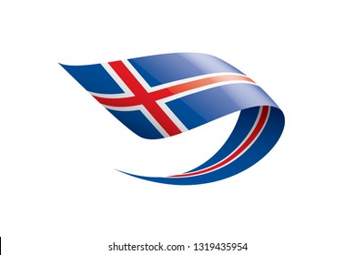 Iceland flag, vector illustration on a white background