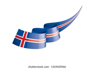 Iceland flag, vector illustration on a white background
