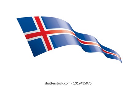 Iceland flag, vector illustration on a white background