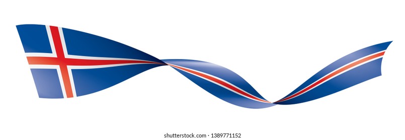 Iceland flag, vector illustration on a white background