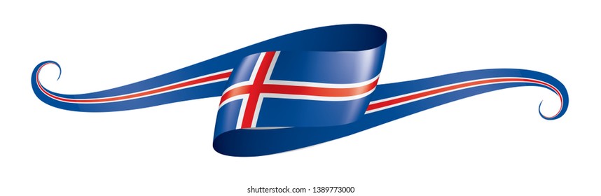 Iceland flag, vector illustration on a white background