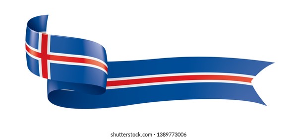 Iceland flag, vector illustration on a white background