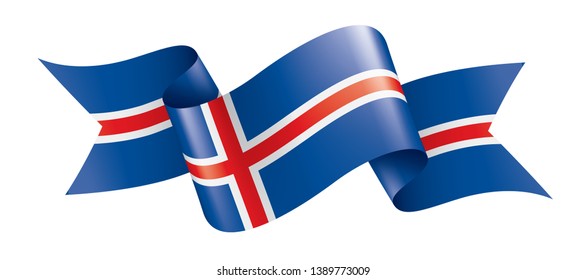 Iceland flag, vector illustration on a white background