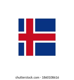 Icono cuadrado del vector de bandera de Islandia - ilustración. Bandera de Islandia. Concepto abstracto, icono, cuadrado, botón