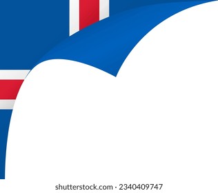Iceland flag wave isolated on png or transparent background