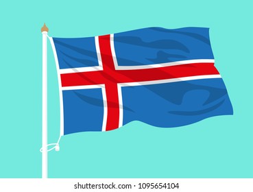 Iceland flag waving