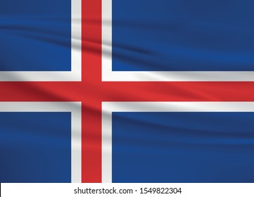 Iceland flag with waving effect