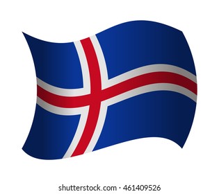 iceland flag waving in the wind