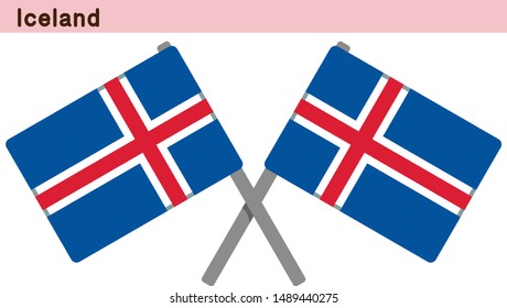 Iceland Flags Isolated on white Background. vector illustration.