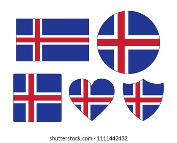 Iceland Flags Set