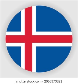 Iceland Flat Rounded Country Flag Icon