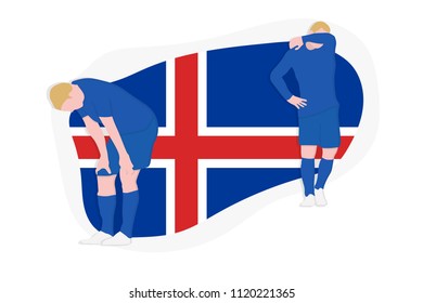 Iceland football team player defeat 2018 championship vector illustration soccer