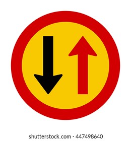 Iceland Give Way To Oncoming Traffic Sign