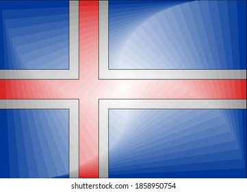 Iceland Gradient Flag - Illustration, 
Three dimensional flag of Iceland