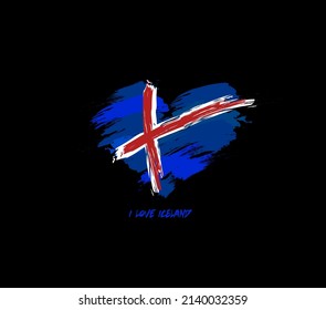 Iceland grunge flag heart for your design