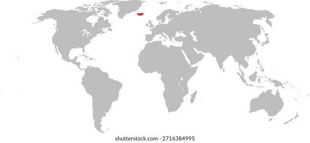 Islandia destacada en el diseño del Vector del mapa mundial