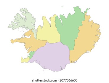 Iceland - Highly detailed editable political map.