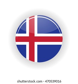 Iceland icon circle isolated on white background. Reykjavik icon vector illustration