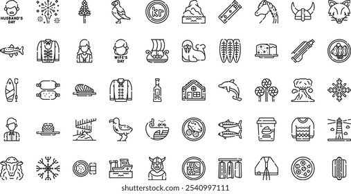 Iceland icons High-Quality Vector Icons Collection with Editable Stroke. Ideal for Professional and Creative Projects.