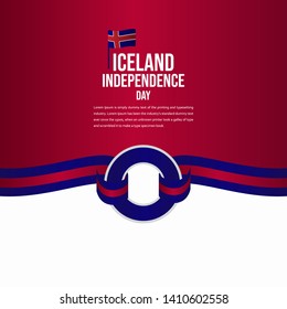 Iceland Independence Day Celebration Vector Template Design Illustration