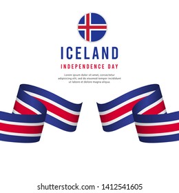Iceland independence day vector template. Design for banner, greeting cards or print.