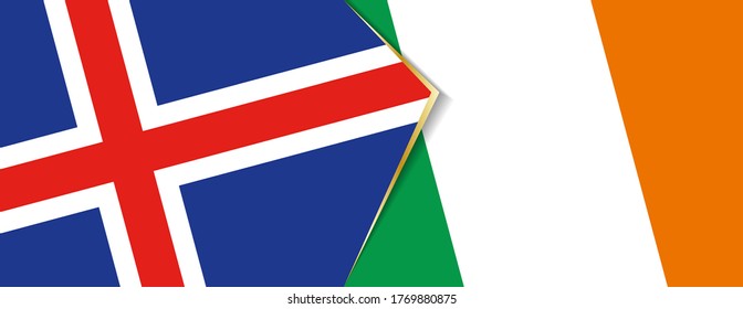 Banderas de Islandia e Irlanda, dos banderas vectoriales símbolo de relación o enfrentamiento.