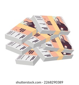 Iceland Krona Vector Illustration. Icelandic money set bundle banknotes. Paper money 1000 ISK. Flat style. Isolated on white background. Simple minimal design.