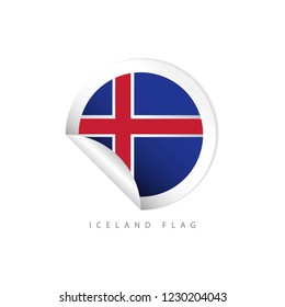 Iceland Label Flags Vector Template Design Illustration