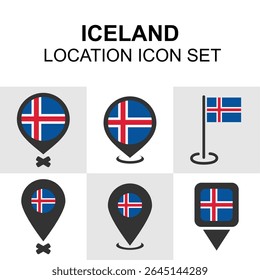 Iceland Location Icon Set Collection