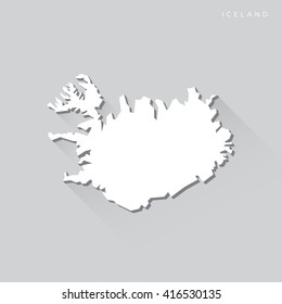 Iceland Long Shadow Vector Map