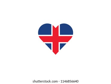 Iceland Love Heart Shape Romantic Symbol Stock Vector (Royalty Free ...