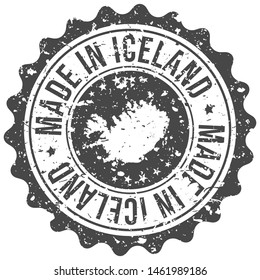 Iceland Made In Map. Travel Stamp Icon. Product Design Badge. Export Seal.