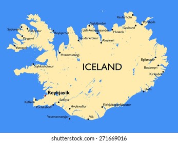 Iceland Map Stock Vector (Royalty Free) 271669016 | Shutterstock