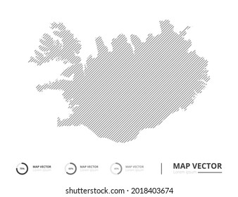 Island Karte abstrakte Linie grau auf weißem Hintergrund, Vektorgrafik zur Darstellung. Kreatives Konzept für Infografik.