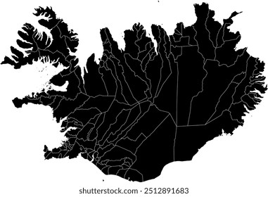 ICELAND MAP with its administrative divisions and regions